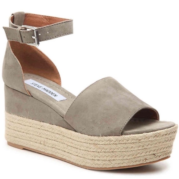 Steve Madden Suede Apolo Espadrille Platform Wedge
Sandals in Taupe Grey Sz 7.5 - Picture 1 of 8